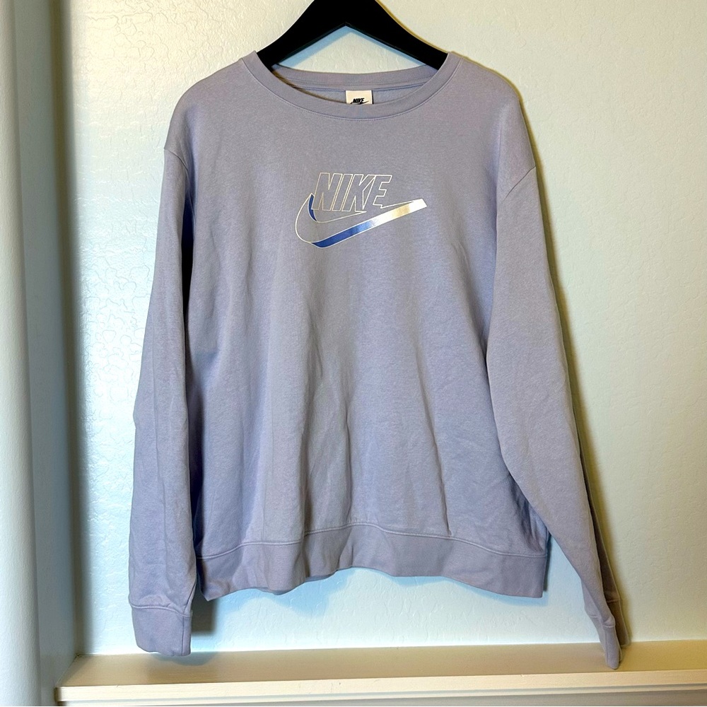 Nike Periwinkle Fleece Club Lightweight Women’s Sweatshirt Size XL